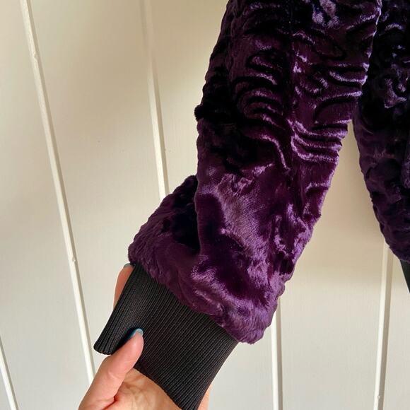 NOMIA Bomber Velvet Jacket Women's XS Purple - Picture 3 of 6